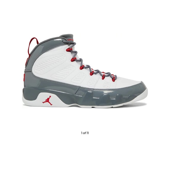 NEVER WORN!! AirJordan 9 Retro. White/ Cool Grey/Fire Red. Released in 2022. - Picture 4 of 6
